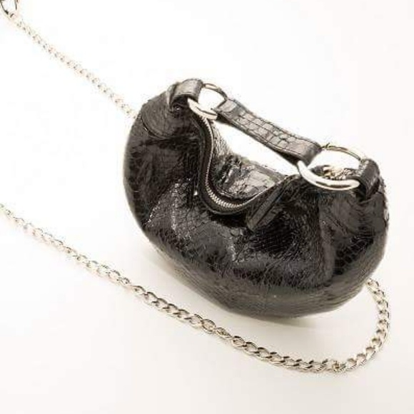 GIORGIA R Royal Blue Genuine Python Snakeskin Crossbody Handbag Purse - Picture 6 of 6